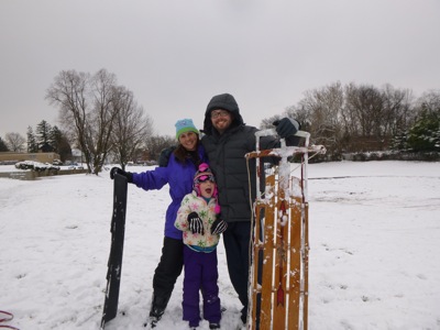 Sledding Family