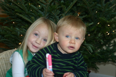 Cousins by the Christmas Tree
