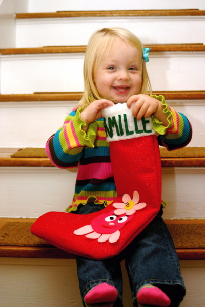 Camille and her stocking