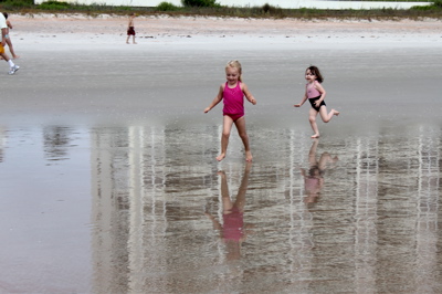 Running on the beach