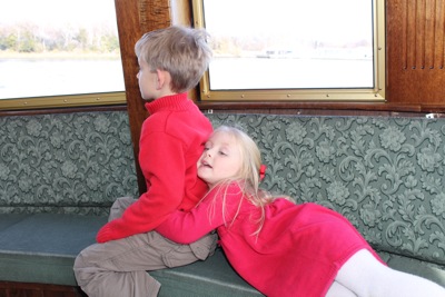 Camille and Will on the Ferry