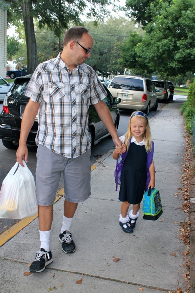 Walking Into School