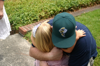 Uncle Trent hugs