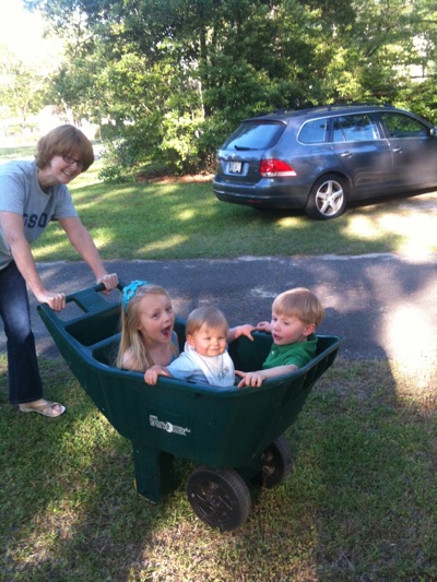 Yard cart full of cousins